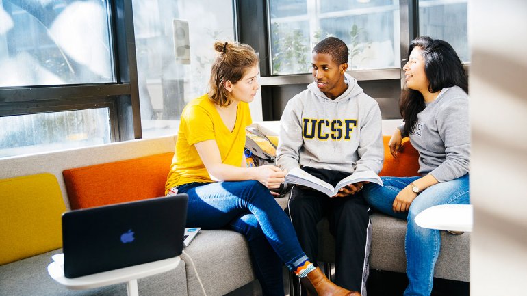 UCSF Medical Students study in lounge