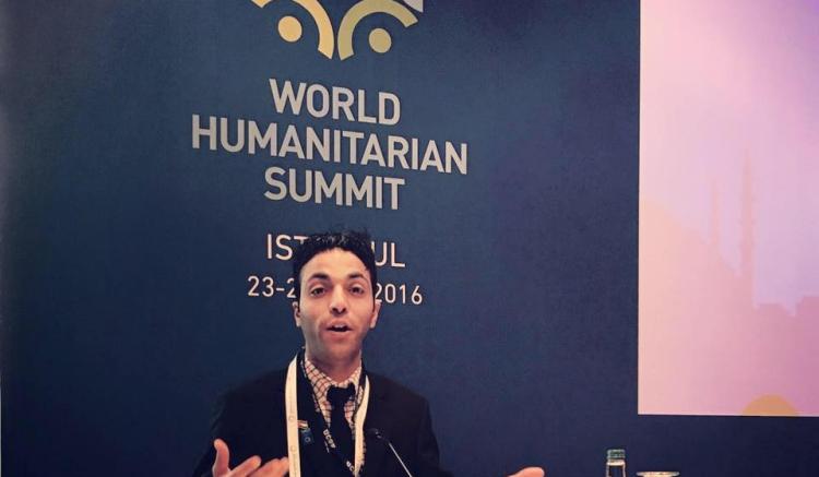 Hamza Abid, RN, MS(c) speaks on Palestinina refugee health at the 2016 World Humanitarian Summit, Istanbul Hamza Abid, RN, MS(c) speaks on Palestinina refugee health at the 2016 World Humanitarian Summit, Istanbul