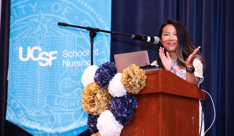 Jamie Dula-Crawford served as the mistress of ceremonies at the Pinning Ceremony.