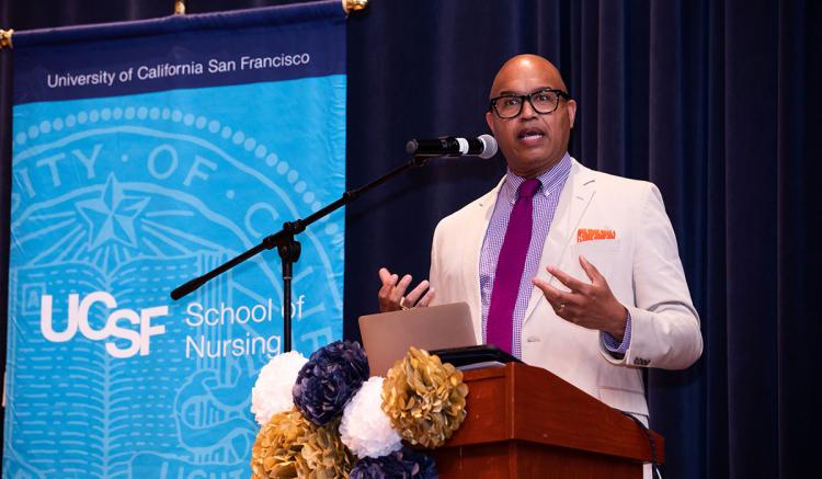 Student speaker Edward Campbell shared memories of the academic year.