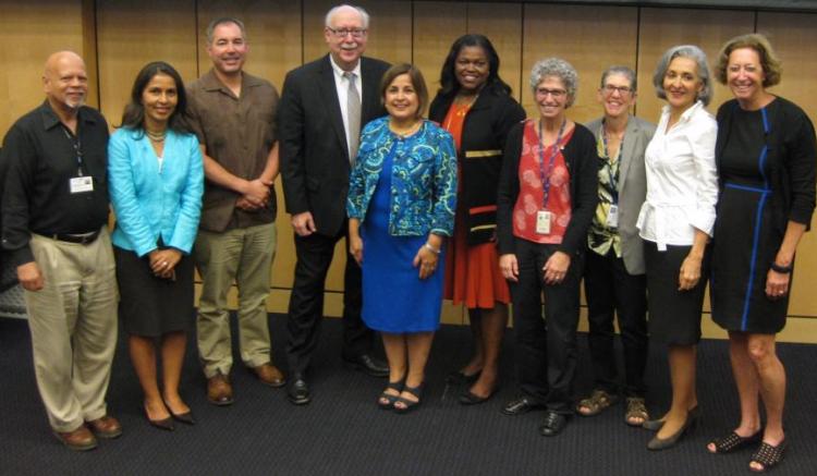 Fostering Diversity in Academia “Fostering Diversity in Academia” participants with speaker Dr. Barbara Aranda-Naranjo (center). Photo credit: Courtney Anderson