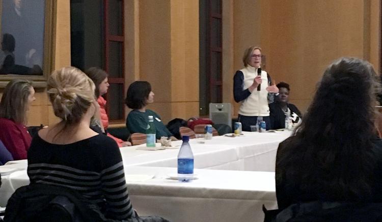 Kimberly Baltzell, RN, PhD, MS, moderates the Global is Local Event on January 6, 2016.