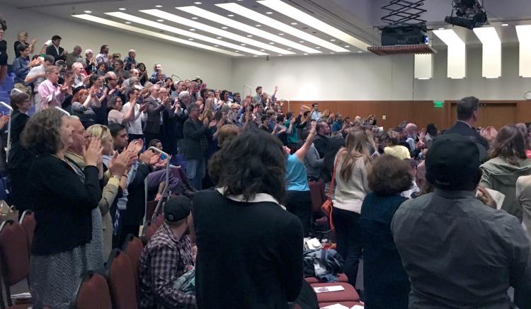 Crowd applauds this year’s MEPN students completing their first year—congratulations students!