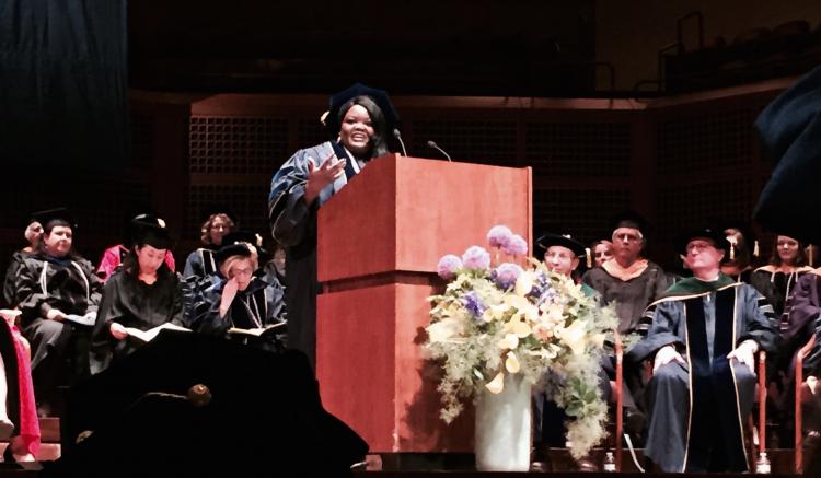 Student address from Doctor of Philosophy in Nursing Student Schola Matovu.