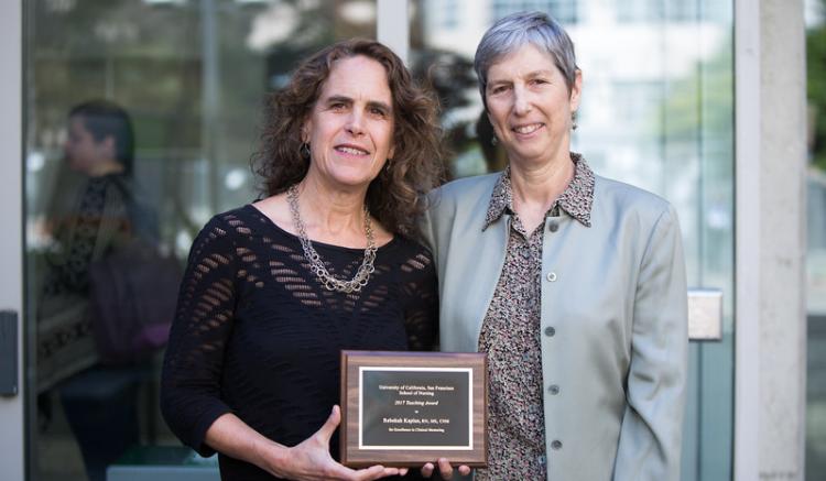 Photo of Rebekah Kaplan and Nursing Faculty Council Chair Abbey Alkon