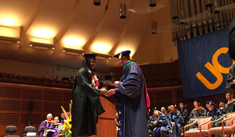 Nursing students receive their diplomas.