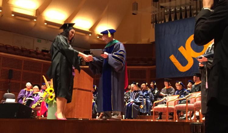 Nursing students receive their diplomas.