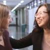 Victoria Flores (left) with her academic advisor, Soo-Jeong Lee (video and still by Elisabeth Fall)