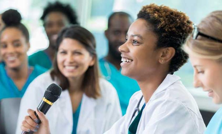 The voices of nurses are often absent from health news stories so the UCSF School of Nursing, in partnership with the American Nurses Association/California, hosted a workshop to help equip nurses with the skills to leverage their work through the media. (Photo credit: iStock). 