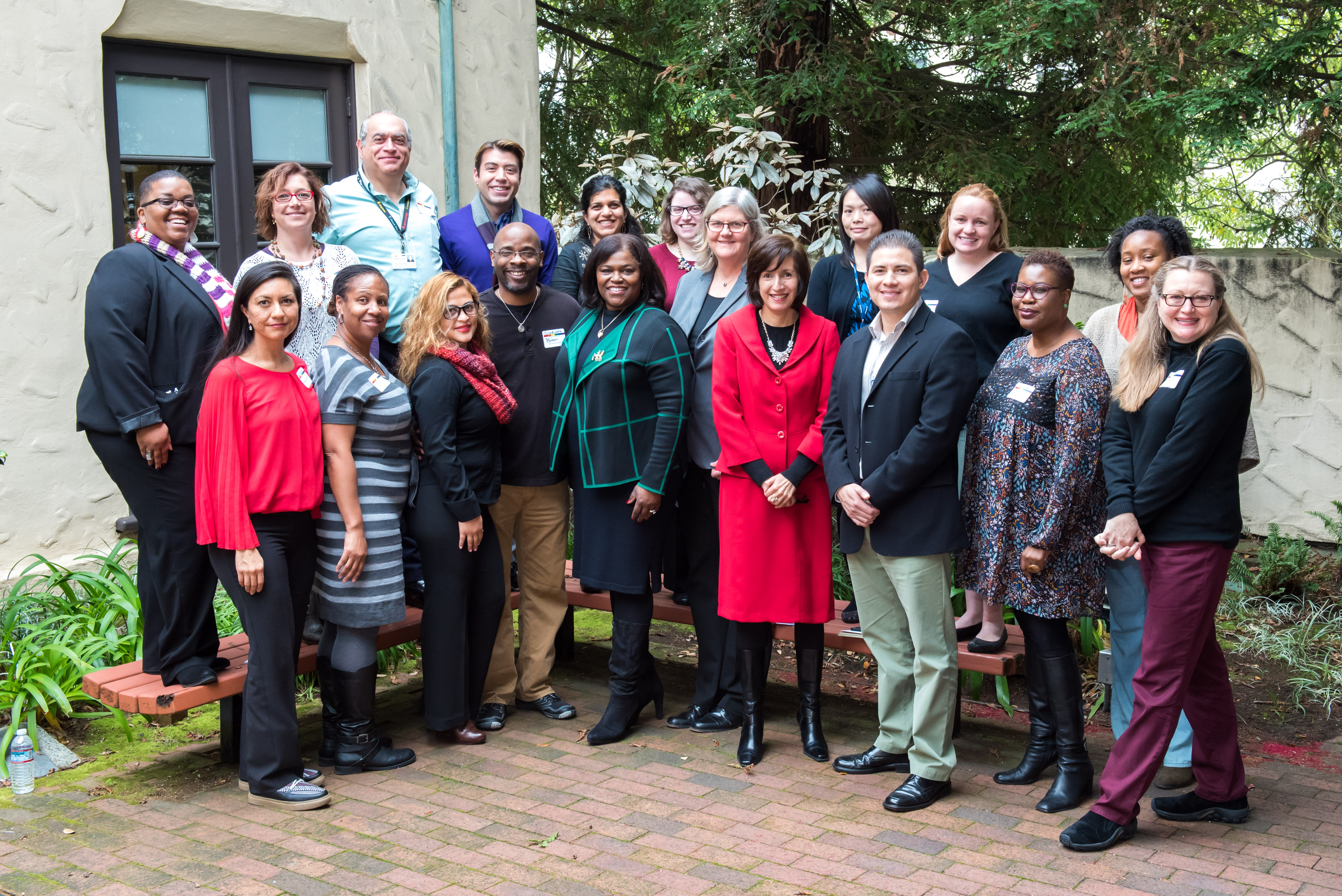 Diversity and Inclusion Certificate Program Cohort Poses at Faculty Alumni House Graduation Celebration