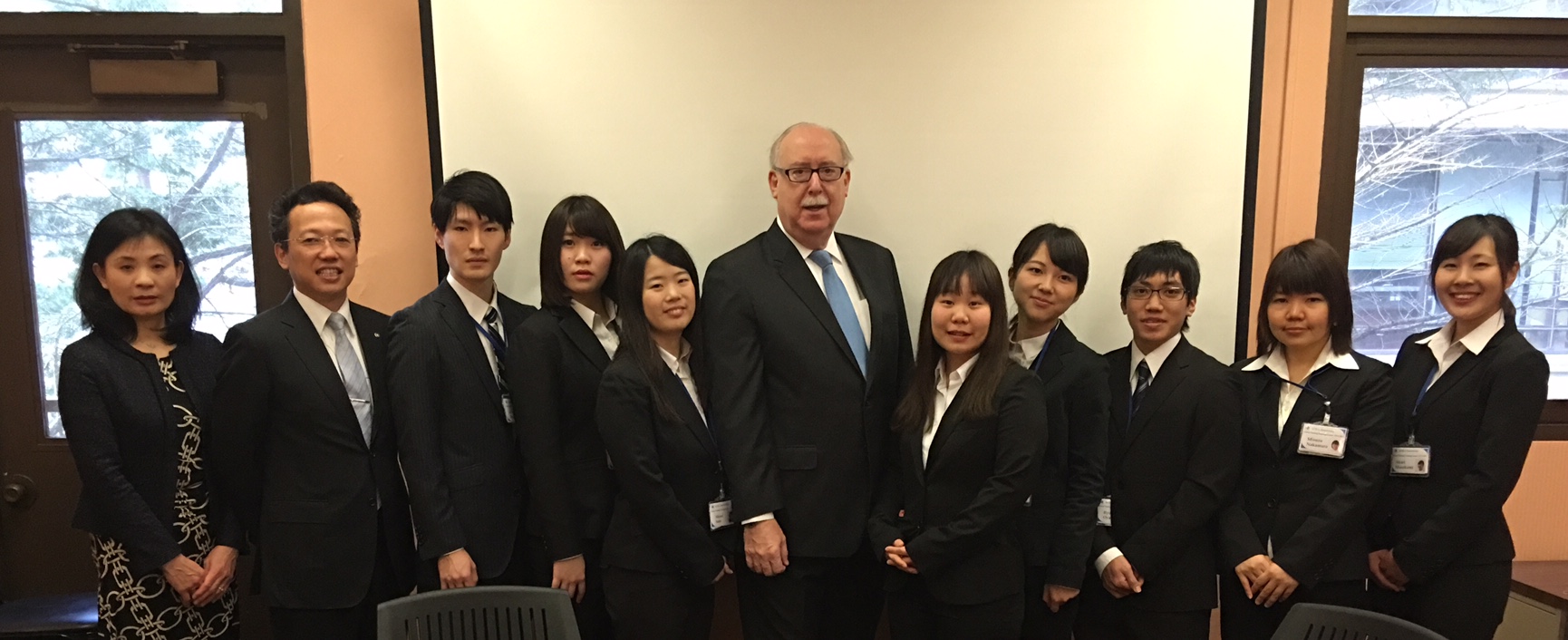 Dean Vlahov with visiting nurses from Japan's Soka University Faculty (School) of Nursing