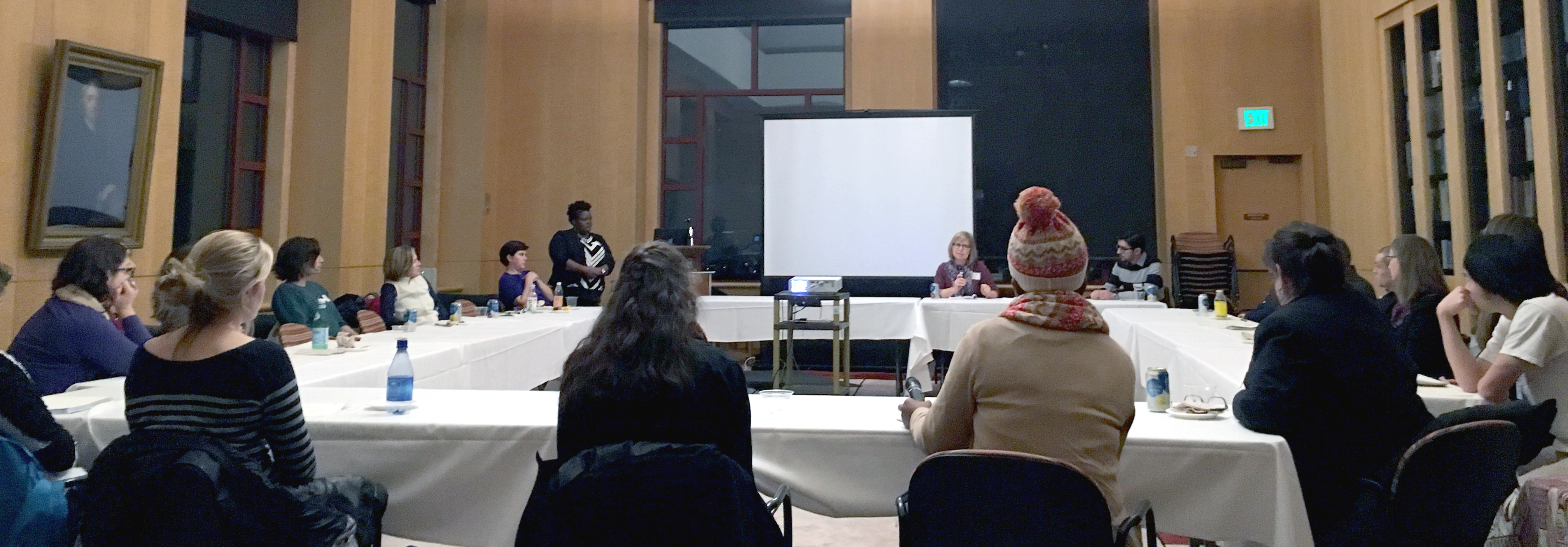 Global is Local panelists and participants pictured with speaker Anne Berit Petersen, PhD, MPH, RN (far center).