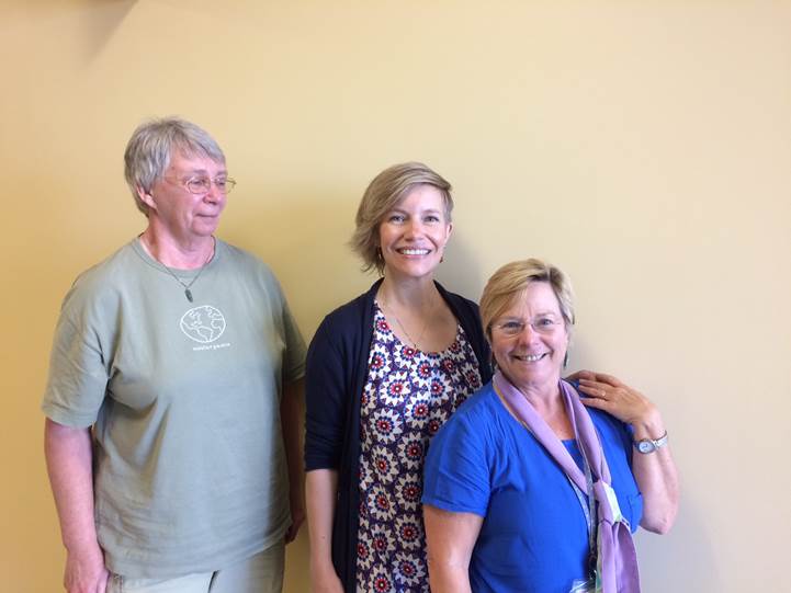 Three generations—retired GNP Trudy Keltz (far left), who precepted Patty Kenny (far right), GNP (UCSF grad), who is precepting Sharon Collins (center).