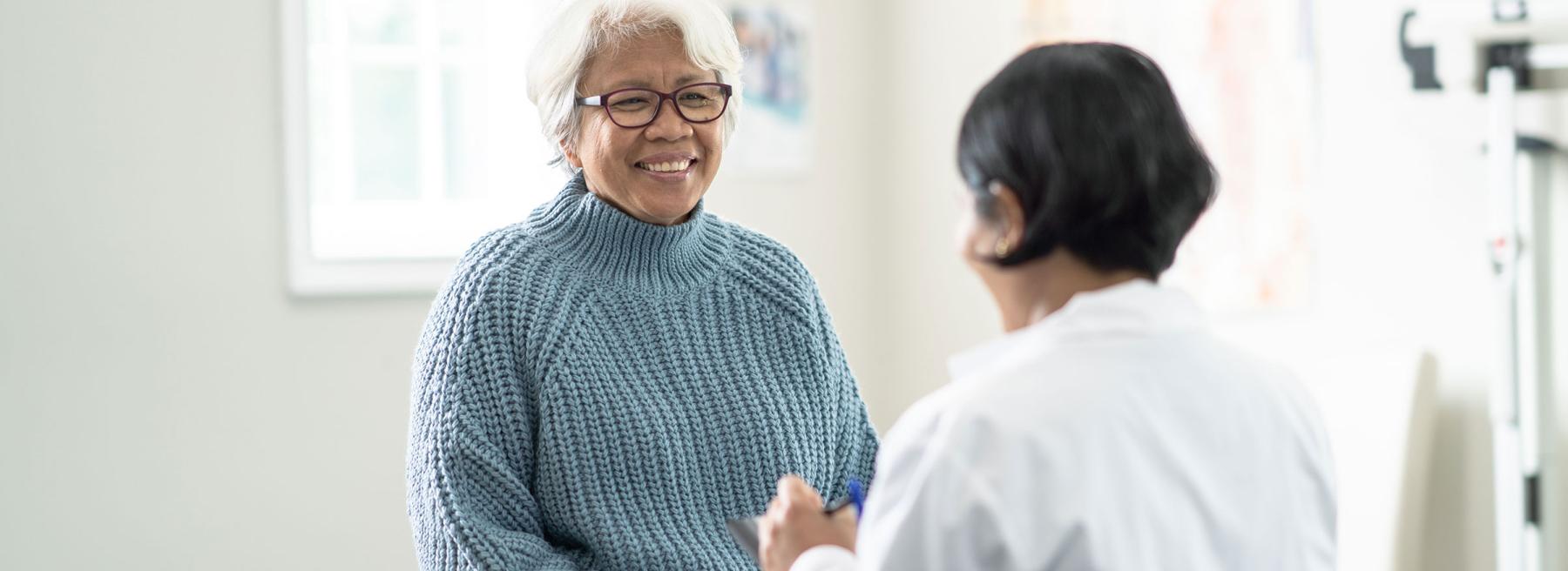 Older adult receiving medical care