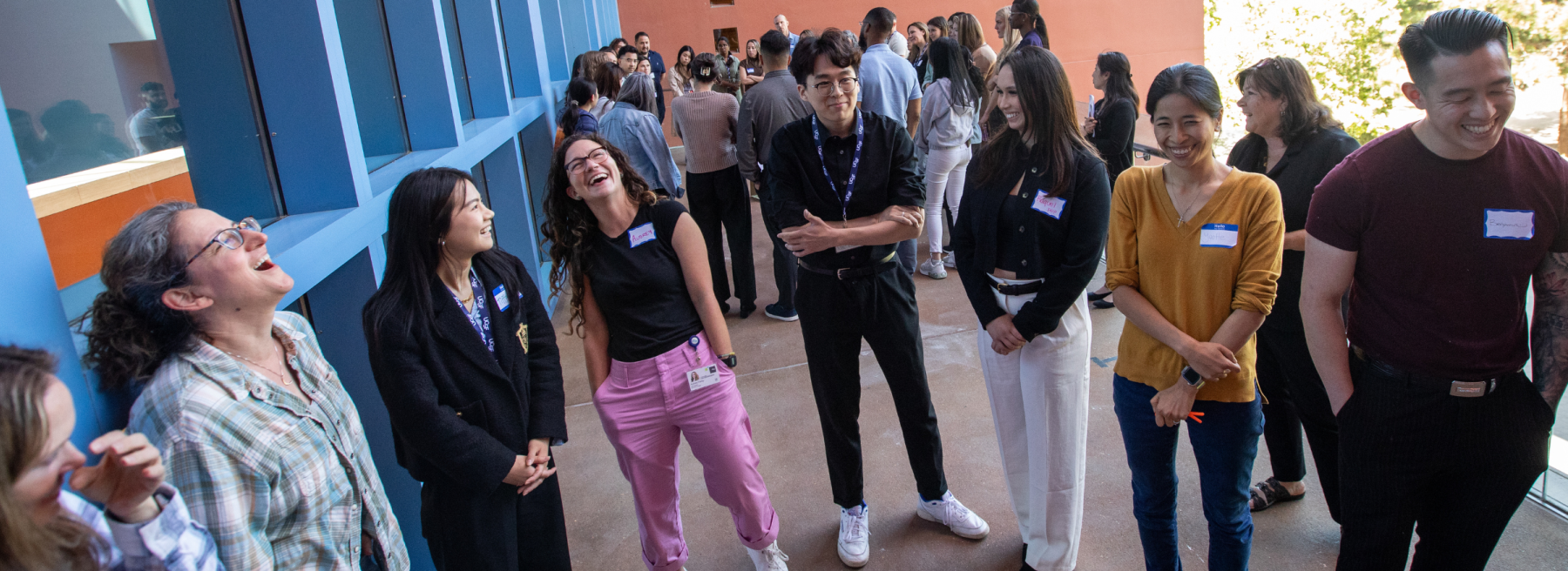 School of Nursing students stand outside.