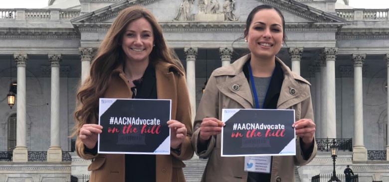 UCSF nurse practitioner students Katie Machado (left) and Ana Rothhammer-Ruiz attend the American Association of Colleges of Nursing Student Policy Summit.