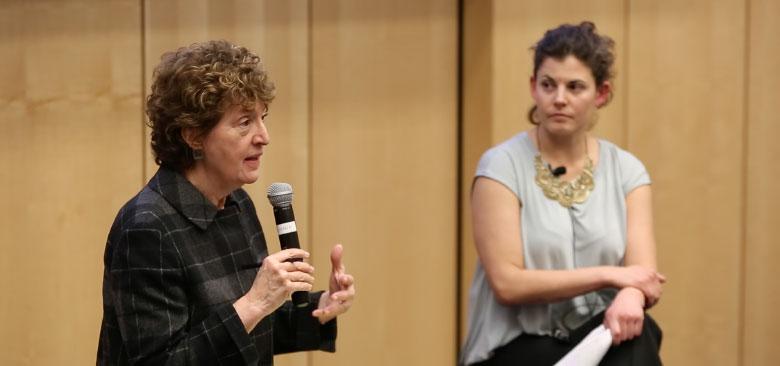 Barbara Koenig (left) and Elena Flowers (photo and video by Elisabeth Fall)