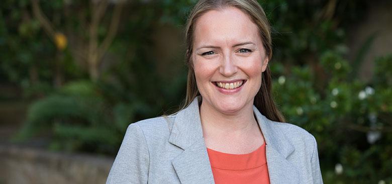 Chelsea Landolin is an assistant professor at the UCSF School of Nursing and chair of the UCSF Academic Senate Committee on Sustainability. (Elisabeth Fall Photography)