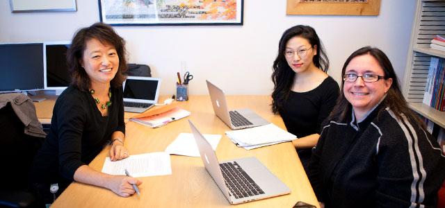 From left: Janet Shim, Jamie Chang, Leslie Dubbin (photo by Elisabeth Fall)