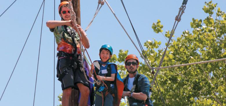 Kaedyn Quan prepares to zip-line.