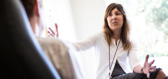 Nurse practitioner Sherri Borden speaks with a patient (photos by Elisabeth Fall).