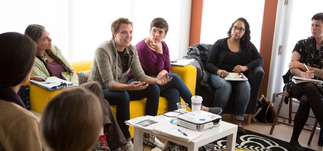 A recruitment session for potential doulas (photo by Elisabeth Fall)