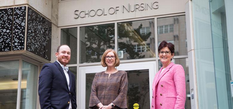 From left, Justin Pohl, director of the UCSF Leadership Institute; KT Waxman, director of the Doctor of Nursing Practice program and co-director of the Leadership Institute; and Lisa Lommel, director of the MS in Healthcare Administration and Interprofessional Leadership program, are helping prepare nurses to lead in their professions. (Photo credit: Elisabeth Fall)