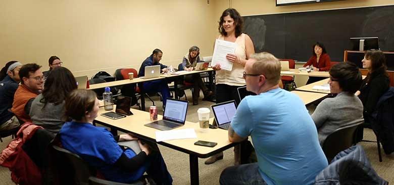 Elena Flowers, associate professor at the UCSF School of Nursing, teaches many of the School's genomics courses and serves on a UCSF committee designed to promote genomics education throughout the university. (Photo credit: Elisabeth Fall).  