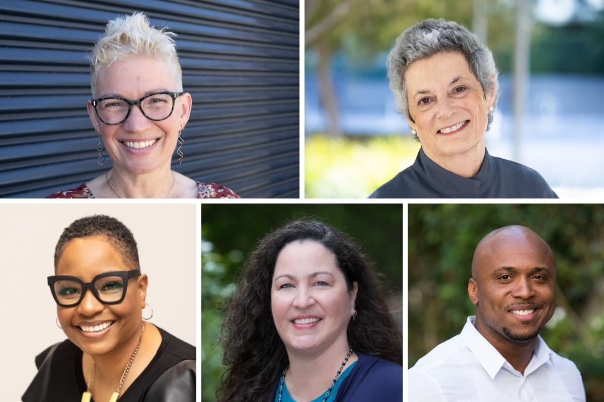 Collage of 5 portraits: Shannon Smith-Bernardin, Catherine Gilliss, Nikia Grayson, Brittany Christiansen, Orlando Harris. 