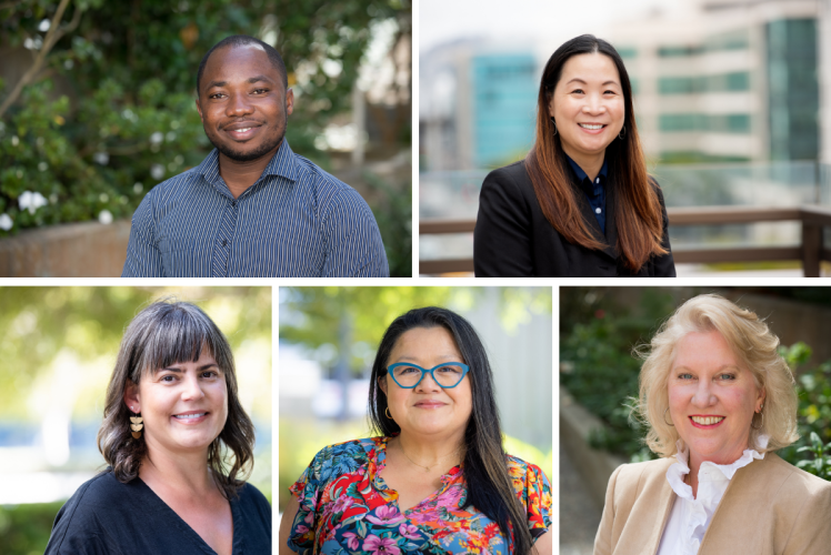 Clockwise from top left: Jerry John Ouner, Van Park, Michele Pelter, Glenda Baguso, Elena Flowers