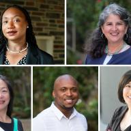 Collage of five portraits: Ifeyinwa Asiodu, Mica Estrada, Angel Kuo, Orlando Harris, Jarmin Yeh. 