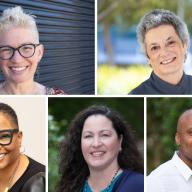 Collage of 5 portraits: Shannon Smith-Bernardin, Catherine Gilliss, Nikia Grayson, Brittany Christiansen, Orlando Harris. 