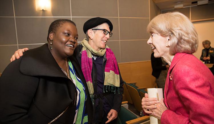 Faculty and staff attend the 2019 Helen Nahm Research Lecture.