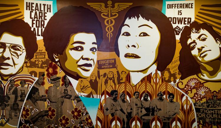 Entitled "Difference is Power," the mural celebrates diverse heroes in nursing. (Photography by Elisabeth Fall)