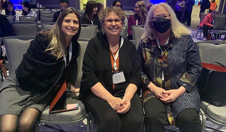Postdoctoral scholar Victoria Keeton, professor Annette Carley and Associate Dean Julene Johnson