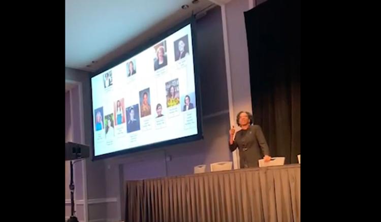 Associate professor Monica McLemore delivers "State of the Science" remarks.