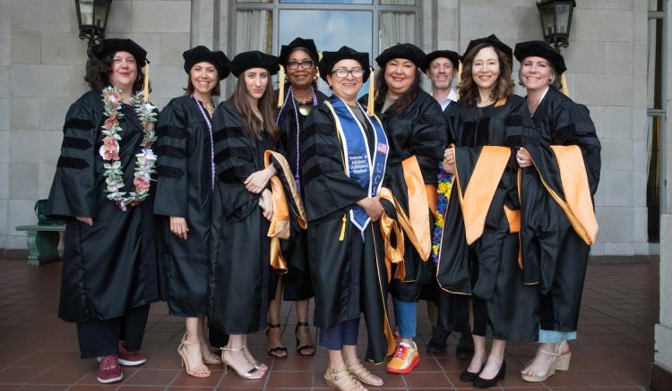 DNP program graduates and members of the Class of 2023 gather at Herbst Theatre for Commencement.