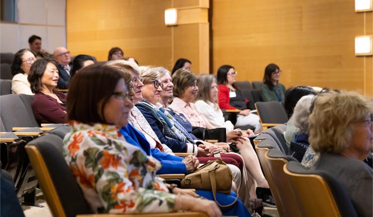 Friends and colleagues attend Chapman's award celebration and lecture event on June 4 at the UCSF Mission Bay campus.