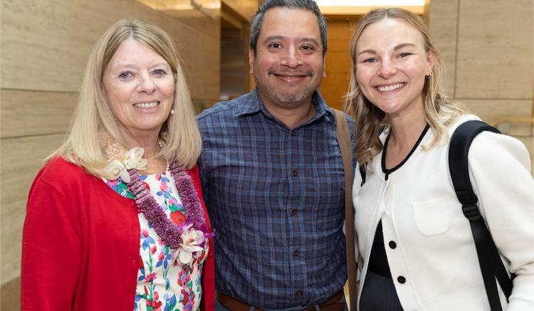 Chapman with Jose Gutierrez, PhD, FNP-BC, AAHIVS, assistant professor, and Caroline Dancu, PhD, alumna and incoming postdoctoral scholar in the National Clinician Scholars Program, a program Chapman helped launch at UCSF.