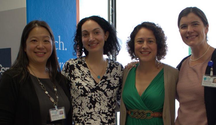 Angel Chen, Sara Ayazi (OCPD), Anna Correa (OCPD), and Rosalind De Lisser ~ the team that provided training for students on resu