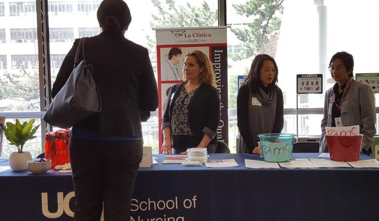 Student learning about opportunities at community health clinics