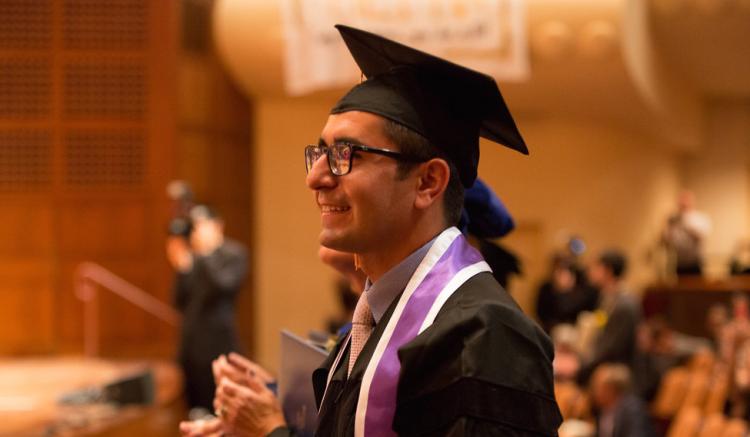 Hamza Alduraidi, Doctor of Philosophy Nursing Student, who delivered the first student address.