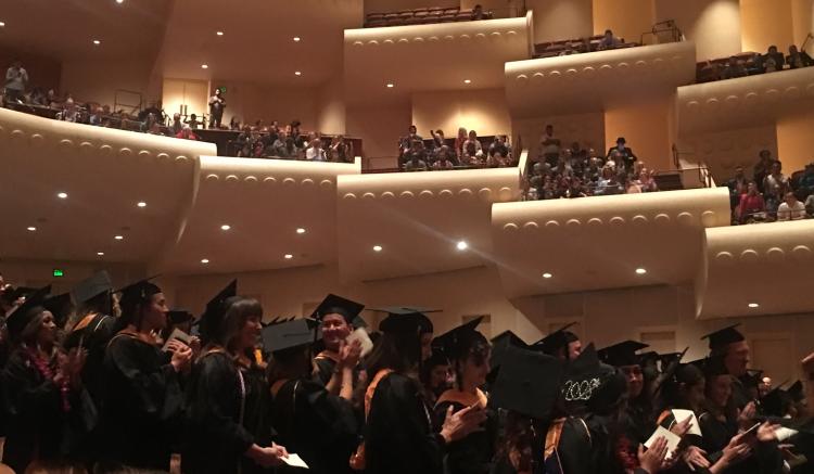 Applause for the graduates at the conclusion of this year's commencement ceremony.