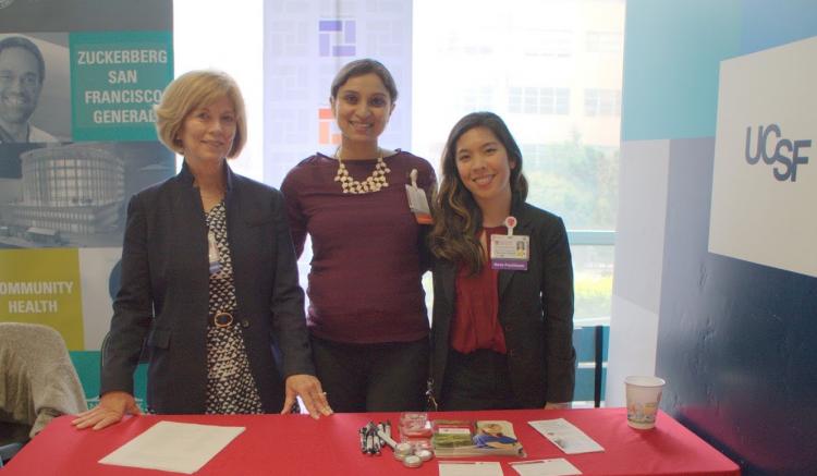 Stanford Health Care’s Judy Passaglia, Clair Kuriakose, and Charlene Platon came to recruit