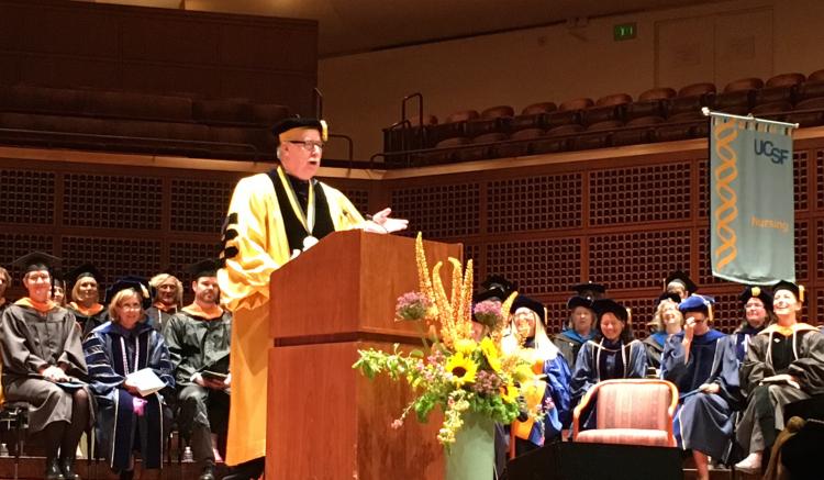 Dean David Vlahov addresses and welcomes this year’s graduates, friends and family.