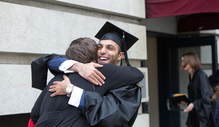 graduation embrace
