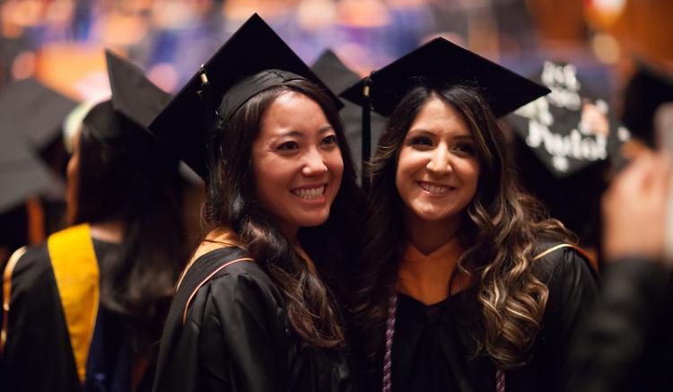 students at commencement