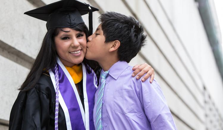graduation embrace