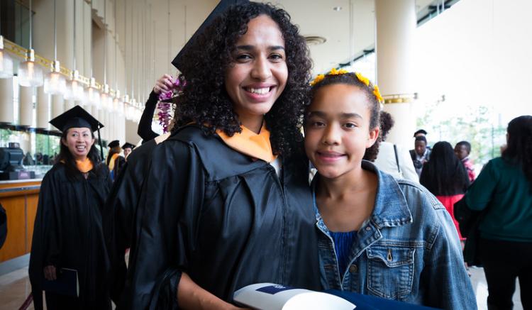 students at commencement