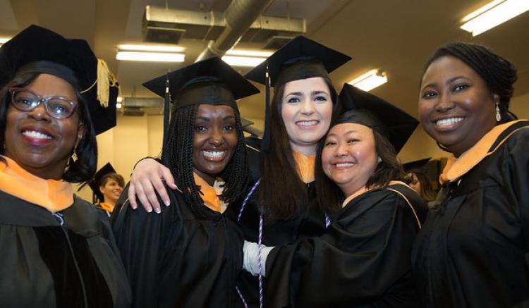 group waits for commencement to begin